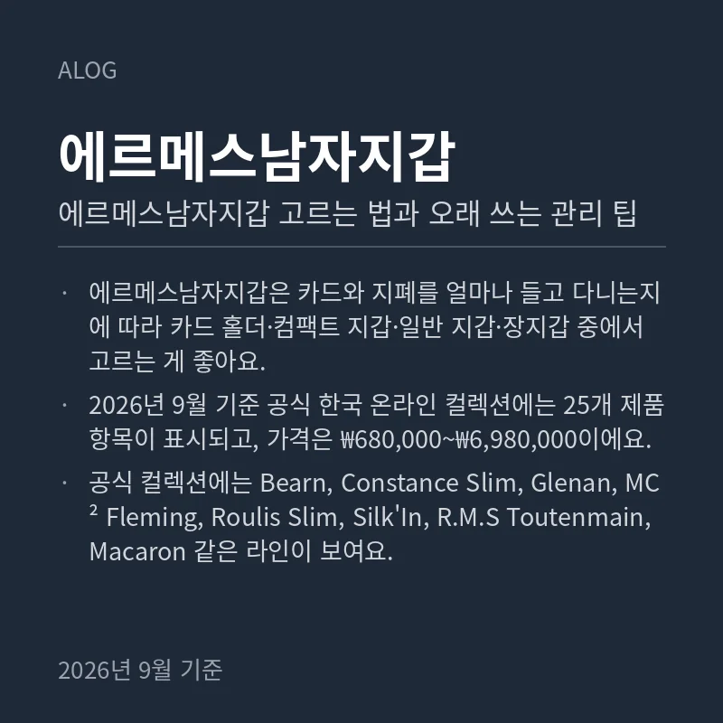 에르메스남자지갑 고르는 법과 오래 쓰는 관리 팁