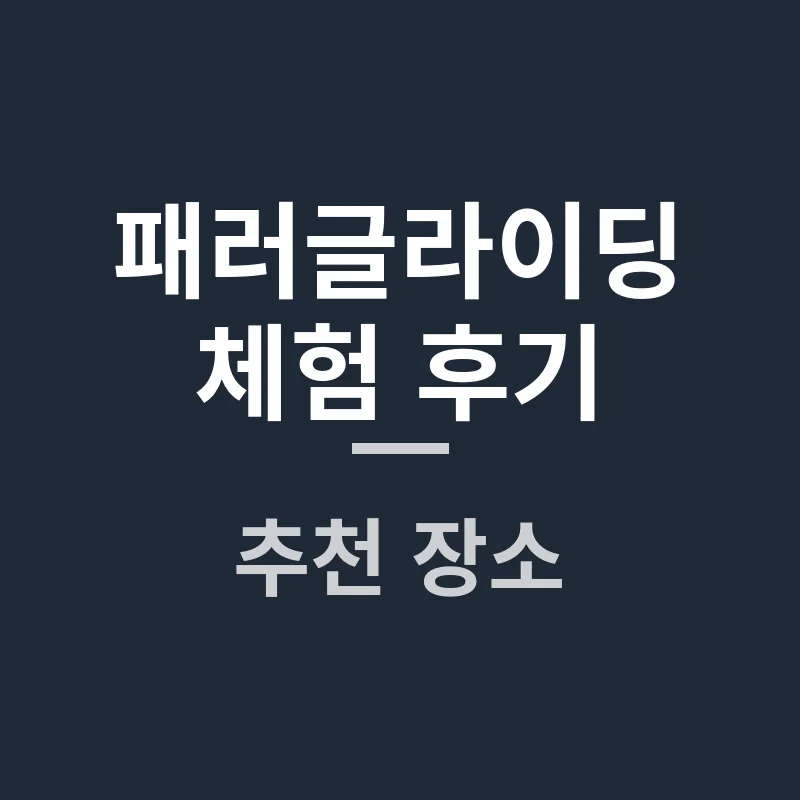 패러글라이딩 체험 후기: 가격, 추천 장소, 비행 방법 비교