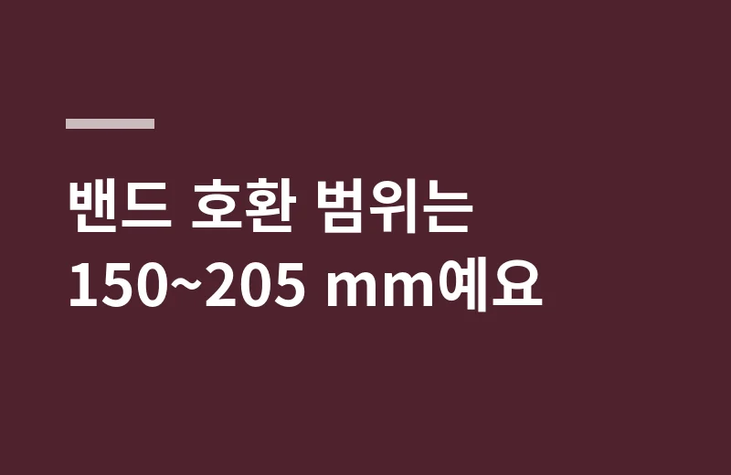 카시오EFS-S650 핵심 정리: 밴드 호환 범위는 150~205 mm예요