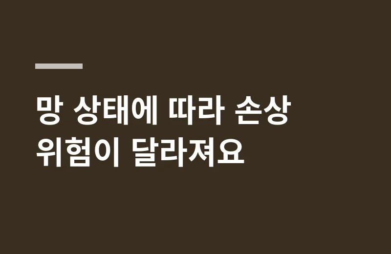 바이칸롱초슬림 핵심 정리: 망 상태에 따라 손상 위험이 달라져요