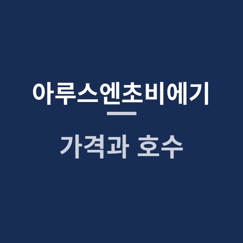 아루스엔초비에기 가격과 호수, 색상은 어떻게 고를까요?