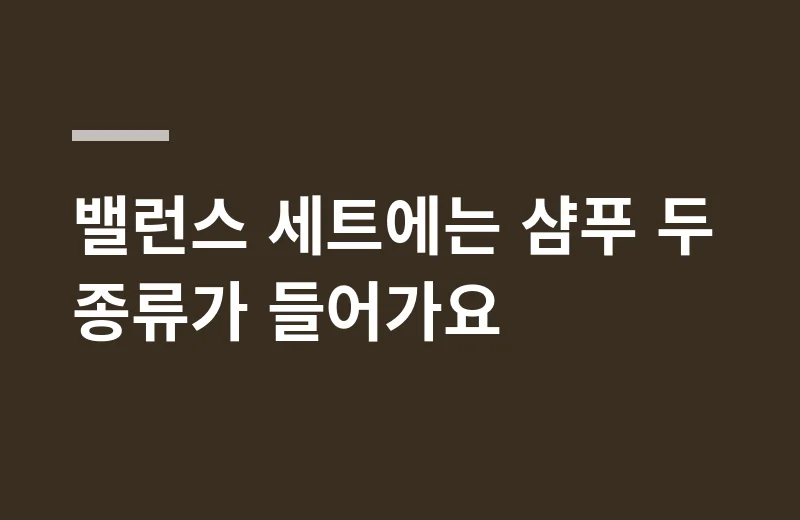 세레미샴푸 핵심 정리: 밸런스 세트에는 샴푸 두 종류가 들어가요