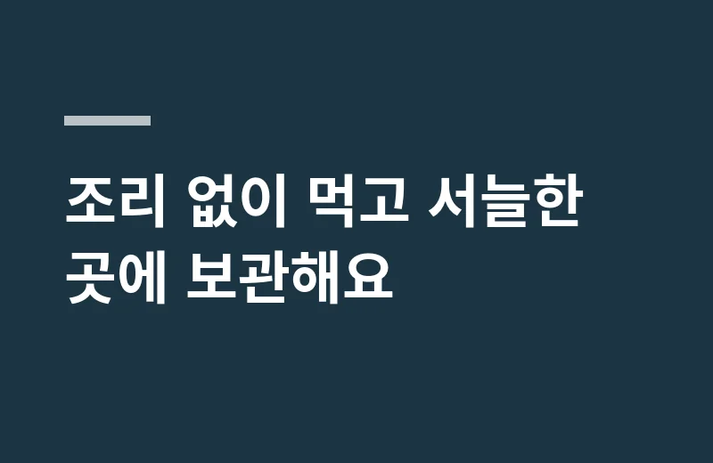 시루코샌드 핵심 정리: 조리 없이 먹고 서늘한 곳에 보관해요
