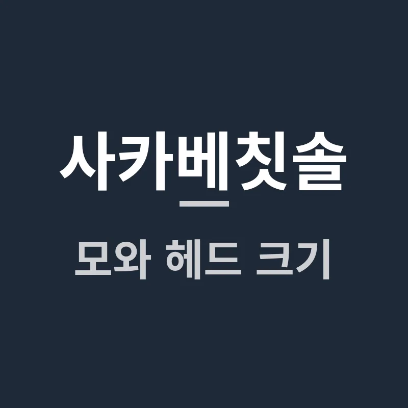 사카베칫솔 모와 헤드 크기, 내게 맞는 선택 기준은 무엇일까요?