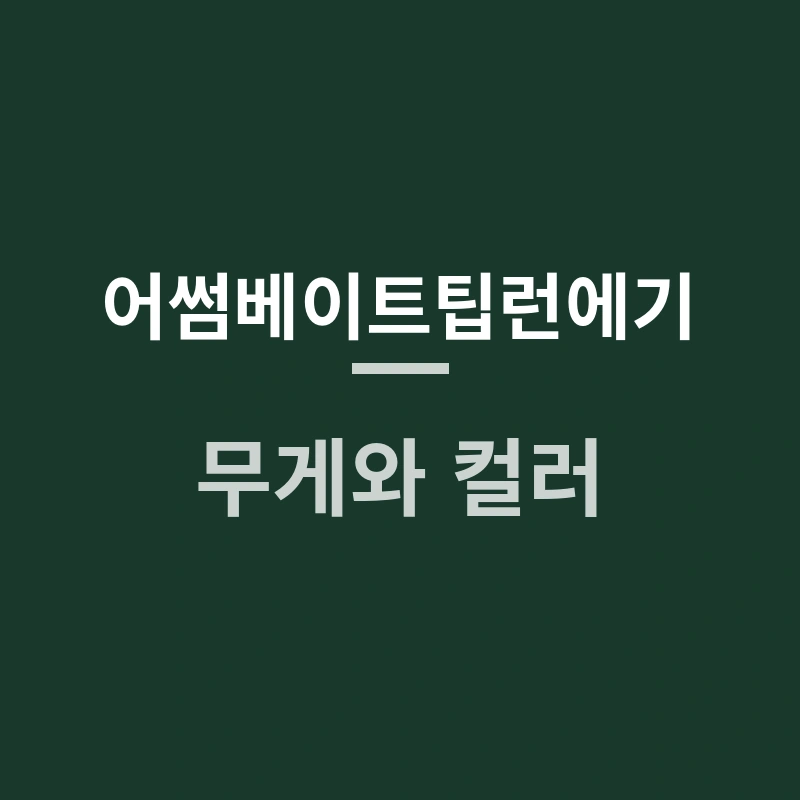 어썸베이트팁런에기 무게와 컬러, 어떤 기준으로 고를까요?
