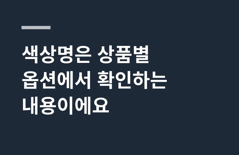 어썸베이트팁런에기 핵심 정리: 색상명은 상품별 옵션에서 확인하는 내용이에요