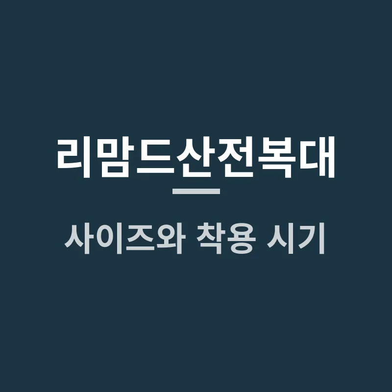 리맘드산전복대 사이즈와 착용 시기, 미리 알아둘 점은 뭘까요?