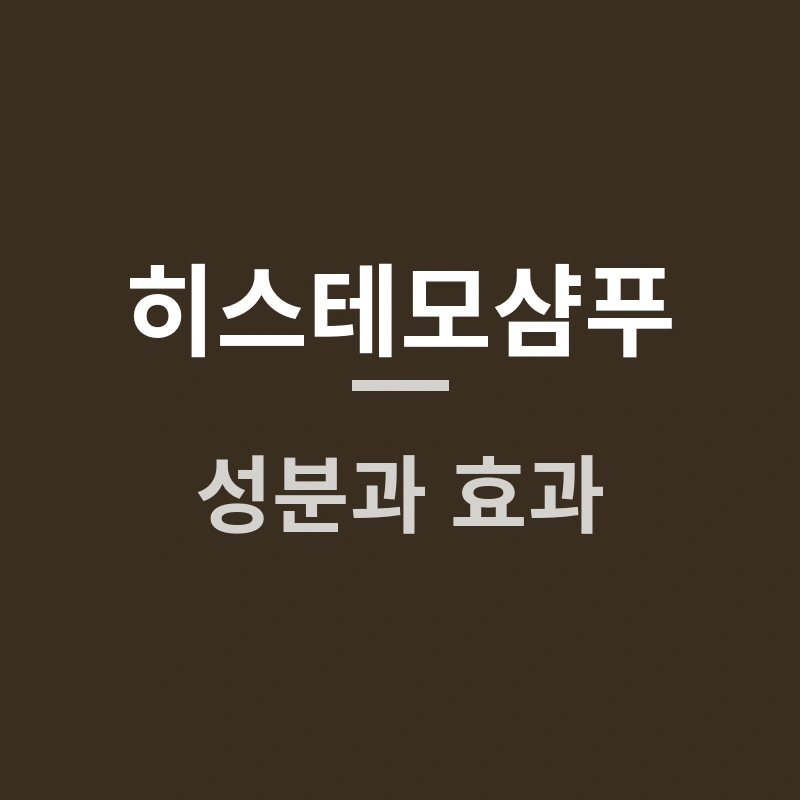 히스테모샴푸 성분과 효과, 두피 고민에 맞을까요?