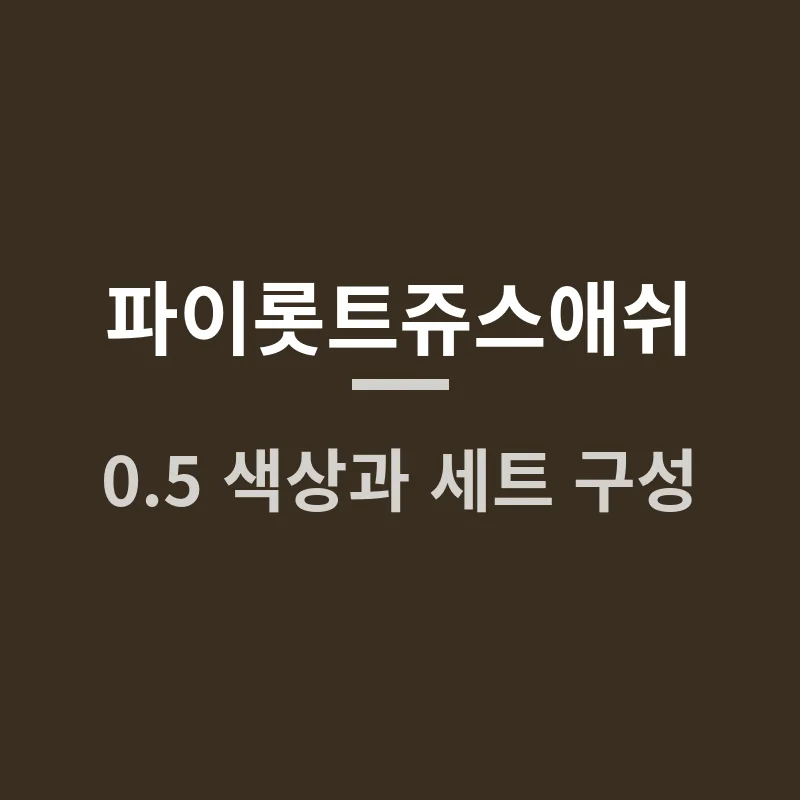 파이롯트쥬스애쉬 0.5 색상과 세트 구성, 고를 때 궁금한 점은?