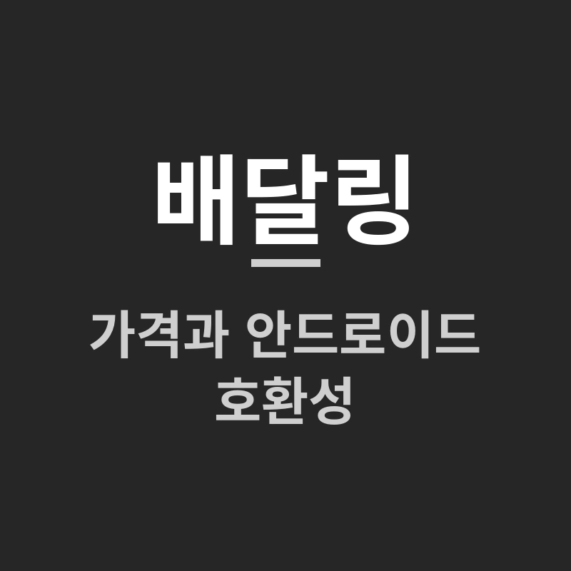 배달링 가격과 안드로이드 호환성, 구매 전 확인할 점